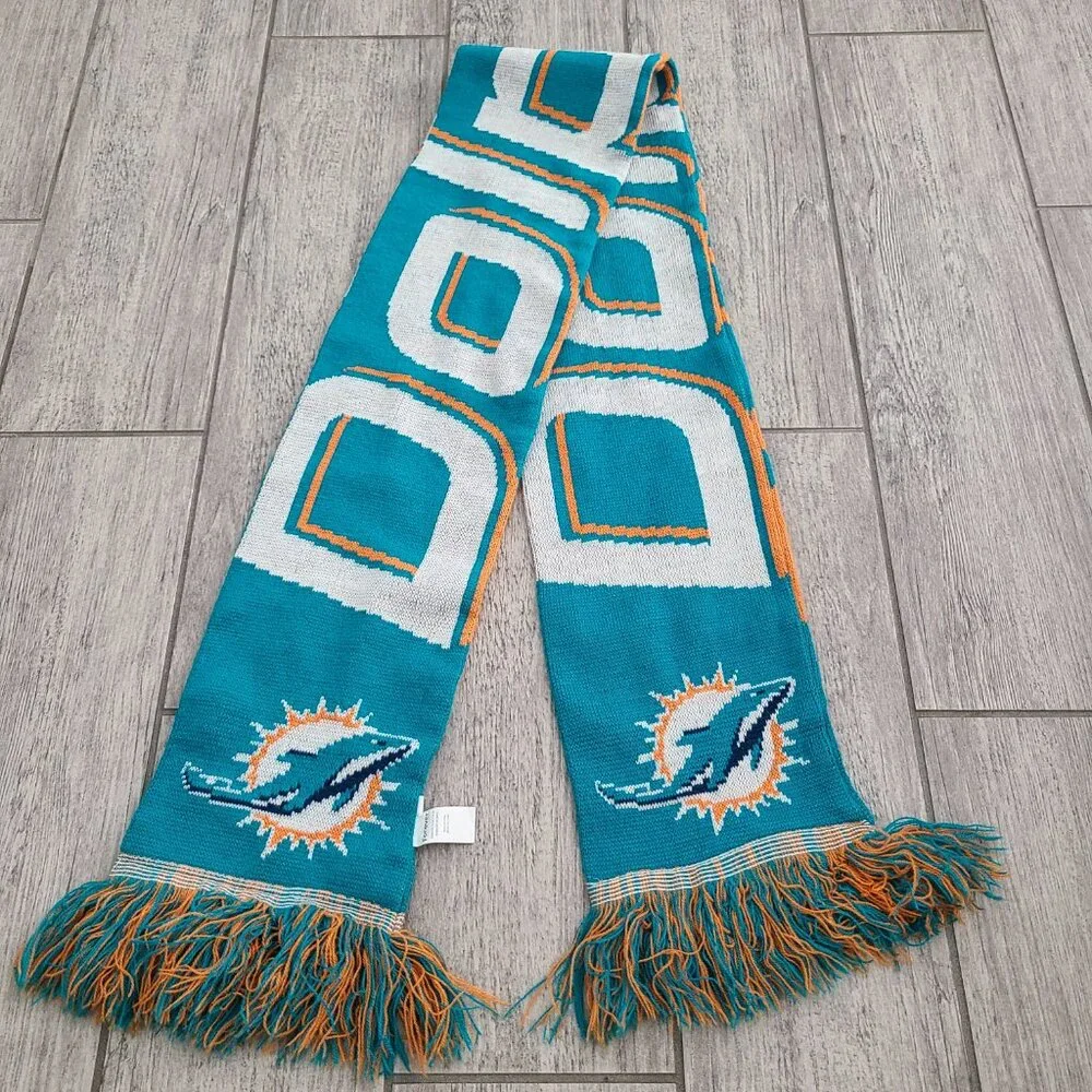 NFL Miami Dolphins Camo Hat & Knit Scarf Set Team Apparel One Size